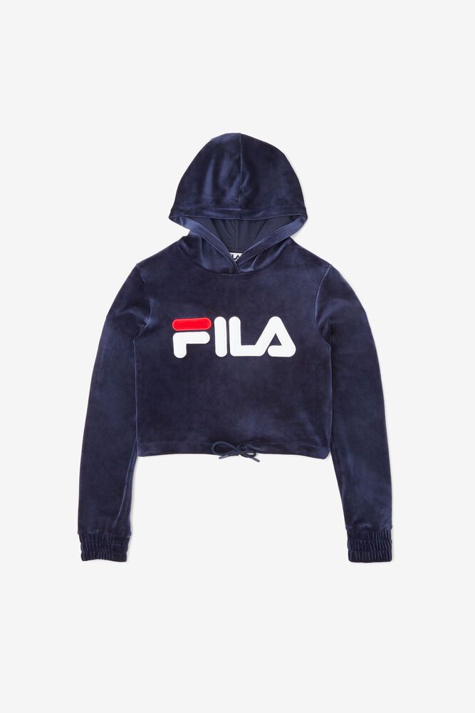 Fila Hettegenser Dame Marineblå Aitana Crop Velour 649231-PKS